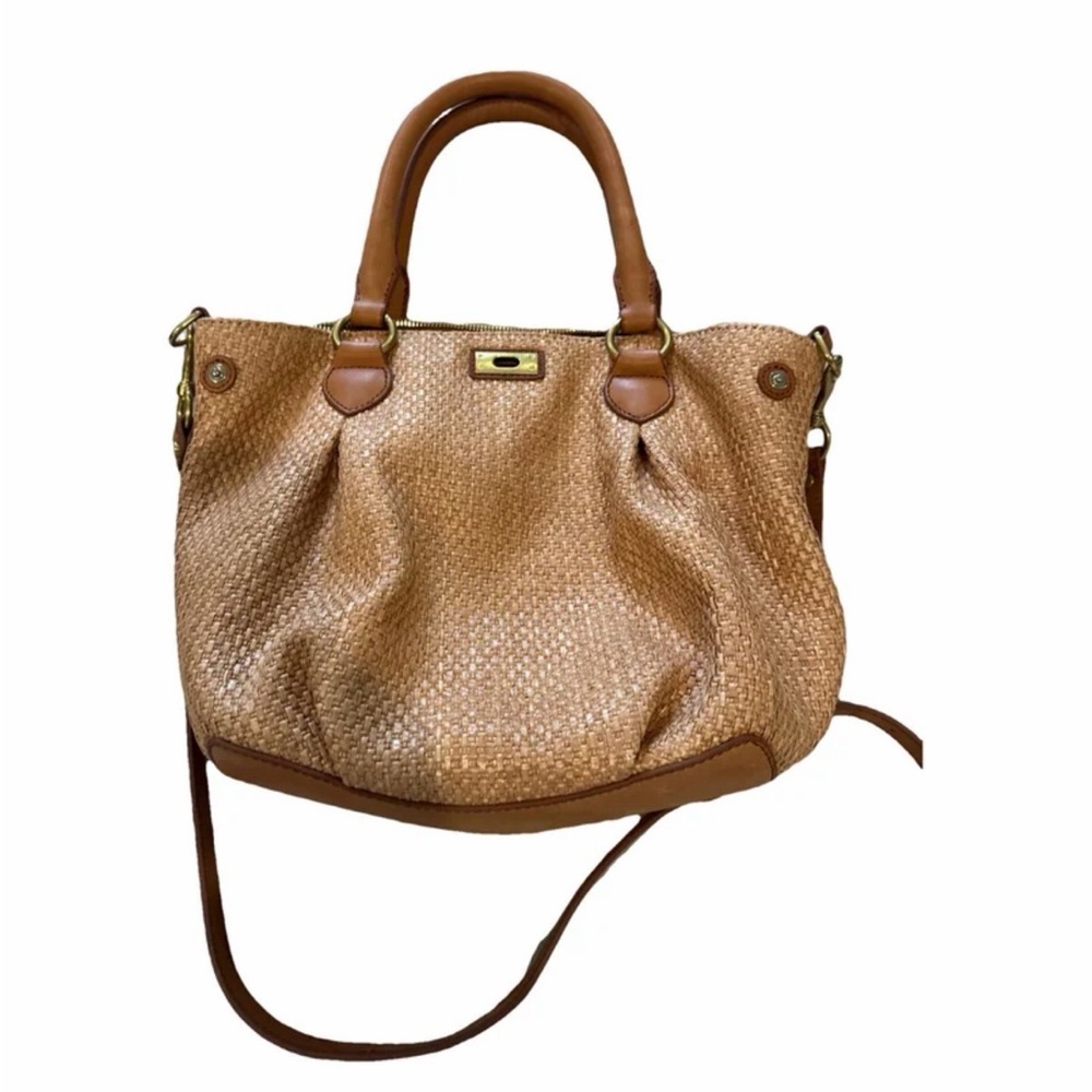 Woven Tote Handbag in Tan